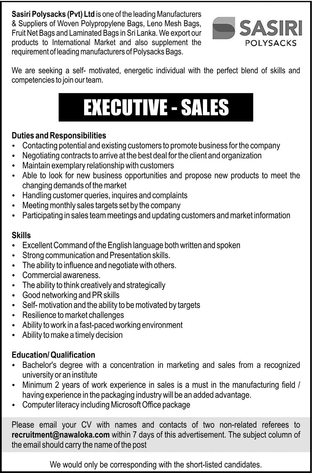 EXECUTIVE - SALES header image